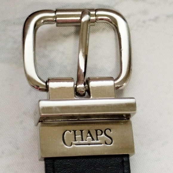 Chaps Women Sz Medium 26-28 Black Braided Silver Buckle 1 1/4" Wide - Picture 6 of 9